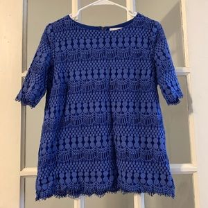 Blue lace top